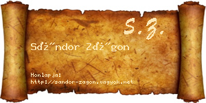 Sándor Zágon névjegykártya